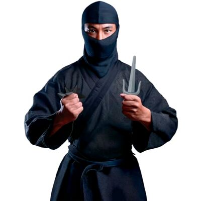 FIESTAS GUIRCA Ninja-set 5 delar med leksak dolk (en storlek) Japansk krigare kostym tillbehör perfekt för Halloween, karneval och temafester alla användare svart FIESTAS GUIRCA Ninja-set 5 delar med leksak dolk (en storlek) Japansk krigare kostym tillbehör perfekt för Halloween, karneval och temafester alla användare svart