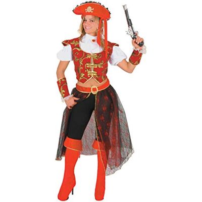 Ciao Hej Lady Corsara Kvinnors kostym (Unik storlek Vuxen), Röd, Flicka Ciao Hej Lady Corsara Kvinnors kostym (Unik storlek Vuxen), Röd, Flicka