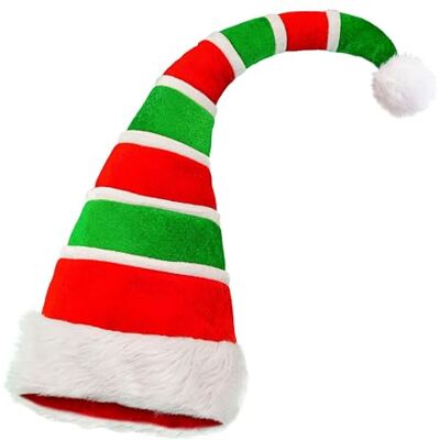 W WIDMANN MILANO Party Fashion Elf hatt för vuxna i plysch, fodrad, tomte, julhatt, kostymtillbehör W WIDMANN MILANO Party Fashion Elf hatt för vuxna i plysch, fodrad, tomte, julhatt, kostymtillbehör