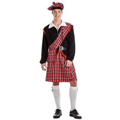 Boland – Kostym för män, 4 delar, karnevaldräkt för temafest, halloween eller karneval, traditionell kostym från Skottland Boland – Kostym för män, 4 delar, karnevaldräkt för temafest, halloween eller karneval, traditionell kostym från Skottland