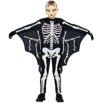 FIESTAS GUIRCA Fladdermus skelettdräkt för barn (7–9 år) Jumpsuit och vingar Halloween-kostymer, karneval och skelettdräktsfester perfekt för pojkar och flickor svart FIESTAS GUIRCA Fladdermus skelettdräkt för barn (7–9 år) Jumpsuit och vingar Halloween-kostymer, karneval och skelettdräktsfester perfekt för pojkar och flickor svart