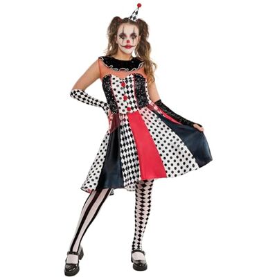 Rubie's Rubies 1001699L000 Monokrom clownklänning vuxen fantasi, kvinnor, flerfärgad, 16-18 Rubie's Rubies 1001699L000 Monokrom clownklänning vuxen fantasi, kvinnor, flerfärgad, 16-18