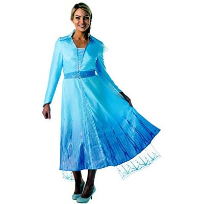Rubie's officiella Disney Frozen 2, Elsa Deluxe klänning, vuxna kostym, storlek damer Medium UK 12-14 Rubie's officiella Disney Frozen 2, Elsa Deluxe klänning, vuxna kostym, storlek damer Medium UK 12-14