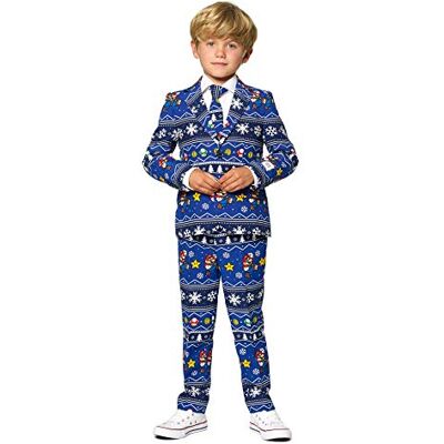 OppoSuits Pojkens affärskostym byxset, Merry Mario OppoSuits Pojkens affärskostym byxset, Merry Mario