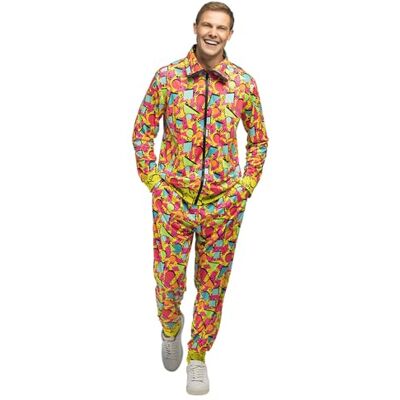 Boland Träningsdräkt för män, popkonst, träningsoverall, flerfärgad, XL, Flerfärgad, XL Boland Träningsdräkt för män, popkonst, träningsoverall, flerfärgad, XL, Flerfärgad, XL