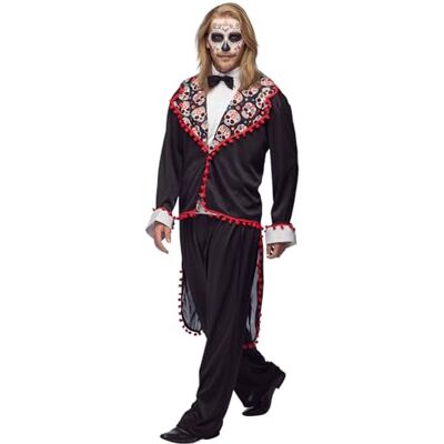 Boland – Vuxenkostym, senor Esqueleto, kostym för vuxna, karnevaldräkt, halloween, Dia de los muertos, Dödsdagen Mexiko Boland – Vuxenkostym, senor Esqueleto, kostym för vuxna, karnevaldräkt, halloween, Dia de los muertos, Dödsdagen Mexiko