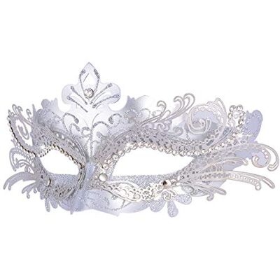 Hoshin Maskeradmask, Mardi gras-dekorationer venetianska masker för kvinnor (silver) Hoshin Maskeradmask, Mardi gras-dekorationer venetianska masker för kvinnor (silver)