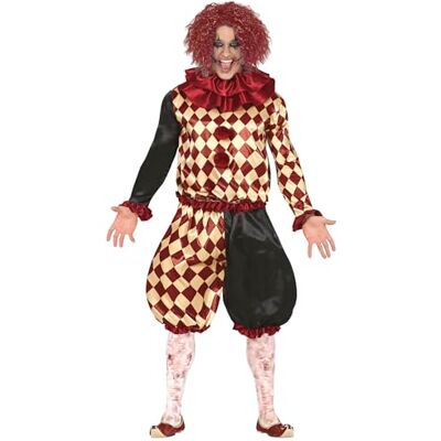 FIESTAS GUIRCA Skräckclown kostym harlequinkläder för män vuxen storlek M 48-50 FIESTAS GUIRCA Skräckclown kostym harlequinkläder för män vuxen storlek M 48-50