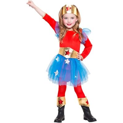 Boland Superhjältedräkt för barn, flickor, 6 delar för temafester, halloween eller karneval, Miss America Boland Superhjältedräkt för barn, flickor, 6 delar för temafester, halloween eller karneval, Miss America
