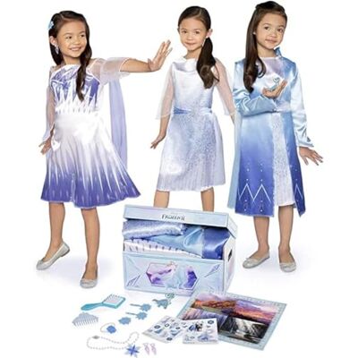 Disney Frost 2 – Elsa Deluxe Maskeradset 17 Delar För Barn 3–6 År Storlek 4–6X – Klänningar, Kappa, Bruni‑figur, Smycken, Tillbehör & Klistermärken – Förvaringslåda Amazon Disney Frost 2 – Elsa Deluxe Maskeradset 17 Delar För Barn 3–6 År Storlek 4–6X – Klänningar, Kappa, Bruni‑figur, Smycken, Tillbehör & Klistermärken – Förvaringslåda Amazon
