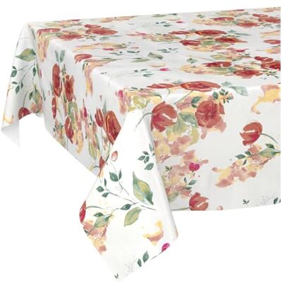 ANRO Vaxduk bordsduk tvättbar lättvårdad vattenavvisande lotuseffekt trädgårdsduk vallmoblommor 180 x 140 cm skärkant ANRO Vaxduk bordsduk tvättbar lättvårdad vattenavvisande lotuseffekt trädgårdsduk vallmoblommor 180 x 140 cm skärkant