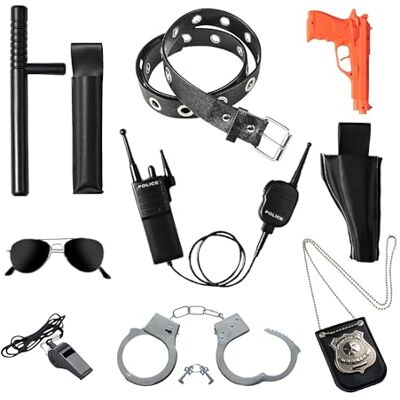 Dress Up America Ultimate Allt-I-Ett Polis Tillbehör Rollspel för Barn? Inkluderar Pistol, Handbojor, Polismärke och mer, Hållbar Plast konstruktion, Polisstyrka Halloween-Tillbehör för Barn Dress Up America Ultimate Allt-I-Ett Polis Tillbehör Rollspel för Barn? Inkluderar Pistol, Handbojor, Polismärke och mer, Hållbar Plast konstruktion, Polisstyrka Halloween-Tillbehör för Barn
