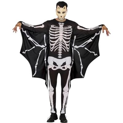 FIESTAS GUIRCA Vuxen Skelett Fladdermusdräkt (52-54/L) Jumpsuit och vingar Djur och skelettdräkter för Halloween och Maskeradfester Perfekt för män Svart och Vitt FIESTAS GUIRCA Vuxen Skelett Fladdermusdräkt (52-54/L) Jumpsuit och vingar Djur och skelettdräkter för Halloween och Maskeradfester Perfekt för män Svart och Vitt