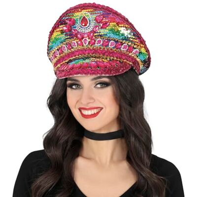 FIESTAS GUIRCA Rosa polismössa med flerfärgade stenar Kostymtillbehör för karneval- och Halloween-fester Perfekt för vuxna unisex, rosa FIESTAS GUIRCA Rosa polismössa med flerfärgade stenar Kostymtillbehör för karneval- och Halloween-fester Perfekt för vuxna unisex, rosa
