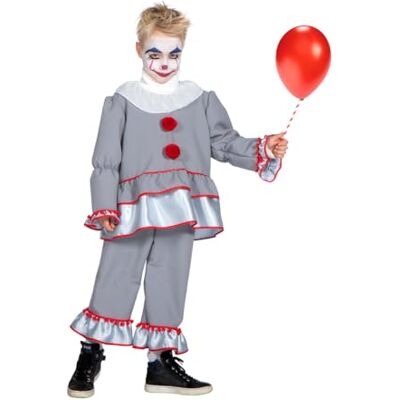 WILBERS & WILBERS Wilbers&Wilbers 3312 – Barnkostym läskig halloween clown, skräck clowndräkt, för karneval WILBERS & WILBERS Wilbers&Wilbers 3312 – Barnkostym läskig halloween clown, skräck clowndräkt, för karneval