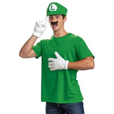 Disguise Tillbehörskit för vuxna Luigi (Nintendo), officiellt licensierat av , inklusive hatt, handskar och mustasch. Komplett Super Mario-dräkt för vuxna, en storlek passar alla. Disguise Tillbehörskit för vuxna Luigi (Nintendo), officiellt licensierat av , inklusive hatt, handskar och mustasch. Komplett Super Mario-dräkt för vuxna, en storlek passar alla.