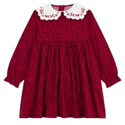 Petit Bateau Långärmad flanelltryckt klänning för barn Petit Bateau Långärmad flanelltryckt klänning för barn