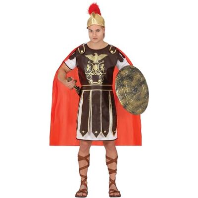 FIESTAS GUIRCA Mäktig Gladiatordräkt för män Romersk krigare Kostym för män inkl. romersk hjälm storlek S 46-48 FIESTAS GUIRCA Mäktig Gladiatordräkt för män Romersk krigare Kostym för män inkl. romersk hjälm storlek S 46-48
