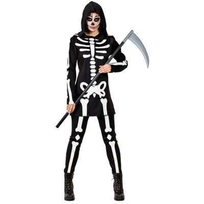 Boland – Vuxenkostym, skelett, kostym för vuxna, karnevaldräkt, halloween, Grim Reaper Boland – Vuxenkostym, skelett, kostym för vuxna, karnevaldräkt, halloween, Grim Reaper