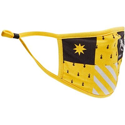 Pyramid HARRY POTTER Hufflepuff ansiktsskydd, trippelskiktsfiltrering, 100% bomull, maskintvättbar, paket med 2 – officiella varor Pyramid HARRY POTTER Hufflepuff ansiktsskydd, trippelskiktsfiltrering, 100% bomull, maskintvättbar, paket med 2 – officiella varor