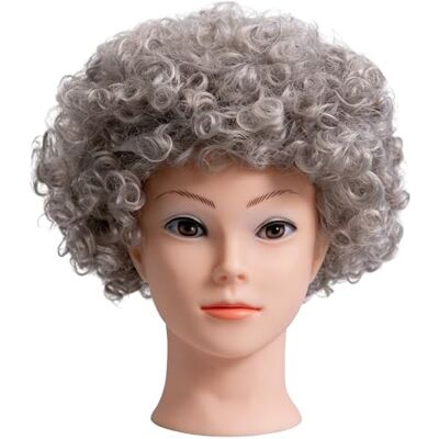 SHATCHI 11509-AFRO-WIG-SILVER silvergrå rutig afro peruk masking party kostym tillbehör Disco Clown 70-talet SHATCHI 11509-AFRO-WIG-SILVER silvergrå rutig afro peruk masking party kostym tillbehör Disco Clown 70-talet