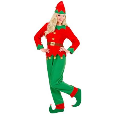 WIDMANN – Kostym älva jultomtens hjälpare, topp med bälte, byxor, hatt, jul, karneval, temafest WIDMANN – Kostym älva jultomtens hjälpare, topp med bälte, byxor, hatt, jul, karneval, temafest