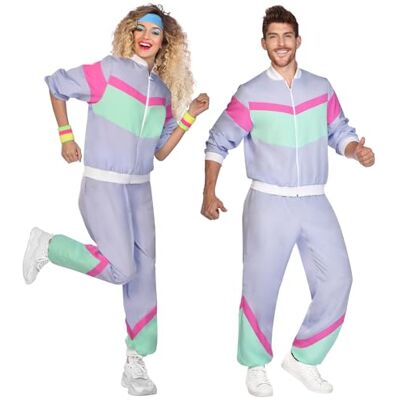 amscan 80-tals joggingdräkt lila maskeraddräkt amscan 80-tals joggingdräkt lila maskeraddräkt