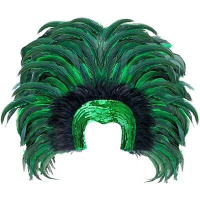 W WIDMANN MILANO Party Fashion – fjäderhuvudbonad Brasili, samba, hatt, huvudbonad, tillbehör, temafest, karneval, Grön, Größe: 41 cm x 69 cm x 1.7 cm W WIDMANN MILANO Party Fashion – fjäderhuvudbonad Brasili, samba, hatt, huvudbonad, tillbehör, temafest, karneval, Grön, Größe: 41 cm x 69 cm x 1.7 cm