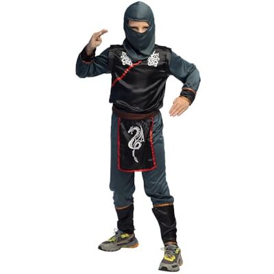 Boland Ninja kostym för barn, 5 delar, kostym för temafester, halloween eller karneval fighter Boland Ninja kostym för barn, 5 delar, kostym för temafester, halloween eller karneval fighter
