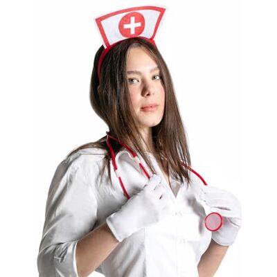 Ciao Sjuksköterska maskeradsats (pannband, stetoskop, handskar, strumpeband) Ciao Sjuksköterska maskeradsats (pannband, stetoskop, handskar, strumpeband)