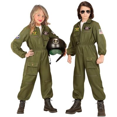 W WIDMANN MILANO Party Fashion Barndräkt för stridsflygplan, jumpsuit, pilot, uniform, karnevalsdräkter W WIDMANN MILANO Party Fashion Barndräkt för stridsflygplan, jumpsuit, pilot, uniform, karnevalsdräkter