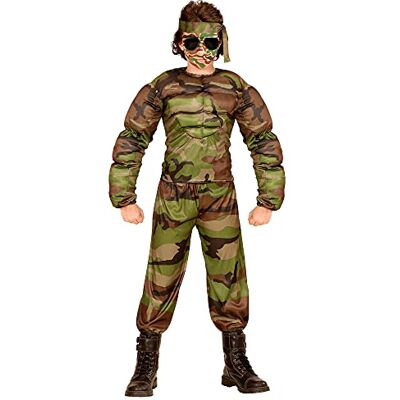 W WIDMANN MILANO Party Fashion WIDMANN MILANO PARTY FASHION W Muskulös soldat barn kamouflage militär kostym kostymer W WIDMANN MILANO Party Fashion WIDMANN MILANO PARTY FASHION W Muskulös soldat barn kamouflage militär kostym kostymer