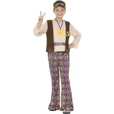 Smiffys hippie-kostym för pojkar, 60-år/70-åringar Smiffys hippie-kostym för pojkar, 60-år/70-åringar