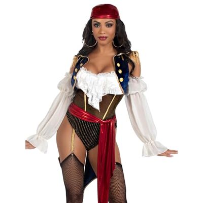 Leg Avenue Kvinnors Buccaneer Beauty Bodysuit kostym, M Leg Avenue Kvinnors Buccaneer Beauty Bodysuit kostym, M