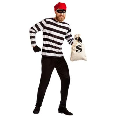 Boland – Kostym inbrottstjuv för vuxna, 4 delar, karnevalkostym för temafest, halloween eller karneval, rånare Boland – Kostym inbrottstjuv för vuxna, 4 delar, karnevalkostym för temafest, halloween eller karneval, rånare