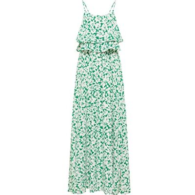 dedica Dam maxiklänning med blommigt tryck klänning, Grön vit, M dedica Dam maxiklänning med blommigt tryck klänning, Grön vit, M