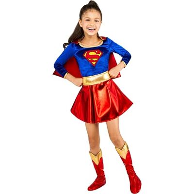 Rubie's officiella supergirl barnutklädnad flick-superhjälte barnkostym outfit Rubie's officiella supergirl barnutklädnad flick-superhjälte barnkostym outfit