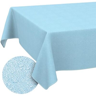 ANRO Duk avtorkbar Pastellblå linnelook med fåll 140x120 cm inne/ute med fållad kant – smuts- och vattenavvisande, lättskött – tvättbar i 30 °C – perfekt för trädgård, terrass och matsal ANRO Duk avtorkbar Pastellblå linnelook med fåll 140x120 cm inne/ute med fållad kant – smuts- och vattenavvisande, lättskött – tvättbar i 30 °C – perfekt för trädgård, terrass och matsal