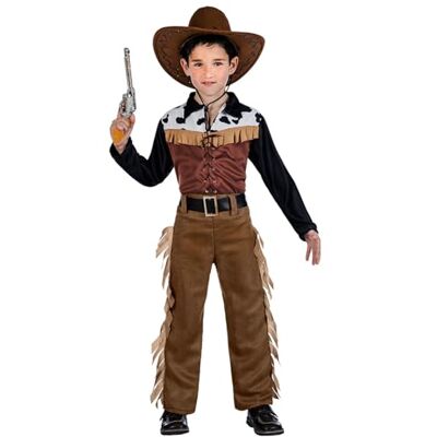 Boland Cowboydräkt för pojkar, 3 delar, kostym för temafester, halloween eller karneval, långt västern Boland Cowboydräkt för pojkar, 3 delar, kostym för temafester, halloween eller karneval, långt västern