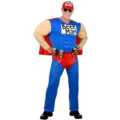 W WIDMANN MILANO Party Fashion – Kostym super ölman, komisk superhjälte, beerman, karnevalkostymer W WIDMANN MILANO Party Fashion – Kostym super ölman, komisk superhjälte, beerman, karnevalkostymer