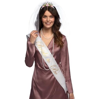 Boland 01447 – kostymset brud 3 delar, kostymtillbehör för karnevaldräkter, karneval, temafest och JGA, brud till Be Boland 01447 – kostymset brud 3 delar, kostymtillbehör för karnevaldräkter, karneval, temafest och JGA, brud till Be