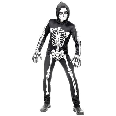 W WIDMANN MILANO Party Fashion WIDMANN MILANO PARTY FASHION W Barndräkt Skelett Jumpsuit med Huva Vit Ben Herr Kostym Halloween Kostym W WIDMANN MILANO Party Fashion WIDMANN MILANO PARTY FASHION W Barndräkt Skelett Jumpsuit med Huva Vit Ben Herr Kostym Halloween Kostym