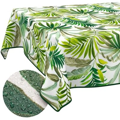 ANRO Duk avtorkbar Palmer med fåll 200x140 cm inne/ute med fållad kant – smuts- och vattenavvisande, lättskött – tvättbar i 30 °C – perfekt för trädgård, terrass och matsal ANRO Duk avtorkbar Palmer med fåll 200x140 cm inne/ute med fållad kant – smuts- och vattenavvisande, lättskött – tvättbar i 30 °C – perfekt för trädgård, terrass och matsal