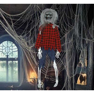 FIESTAS GUIRCA Varulvshänge (40 cm) Halloween-dekoration för fester och fester perfekt för skrämmande miljöer och teman av Lycantroper och nattvarelser Röd Blå FIESTAS GUIRCA Varulvshänge (40 cm) Halloween-dekoration för fester och fester perfekt för skrämmande miljöer och teman av Lycantroper och nattvarelser Röd Blå
