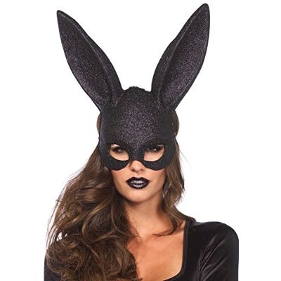Leg Avenue 376022001 3760 Glitter Maskerade Kaninchen-Maske Einheitsgröße, schwarz Leg Avenue 376022001 3760 Glitter Maskerade Kaninchen-Maske Einheitsgröße, schwarz