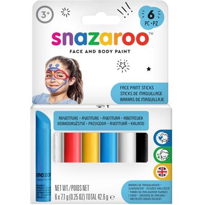 Snazaroo Set om 6 sminkpennor pojkar Snazaroo Set om 6 sminkpennor pojkar
