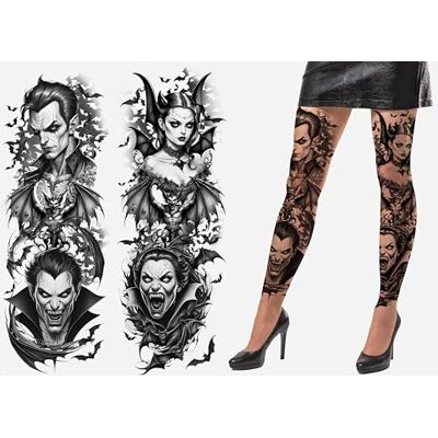FIESTAS GUIRCA Tatueringseffekt Vampyr Pantys (En storlek) Strumpor för Halloween Kostymer och Vampyrfester Smink- och FX-tillbehör för alla användare svart FIESTAS GUIRCA Tatueringseffekt Vampyr Pantys (En storlek) Strumpor för Halloween Kostymer och Vampyrfester Smink- och FX-tillbehör för alla användare svart