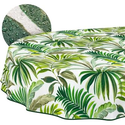 ANRO Duk avtorkbar Palmer med fåll oval 220x140 cm inne/ute med fållad kant – smuts- och vattenavvisande, lättskött – tvättbar i 30 °C – perfekt för trädgård, terrass och matsal ANRO Duk avtorkbar Palmer med fåll oval 220x140 cm inne/ute med fållad kant – smuts- och vattenavvisande, lättskött – tvättbar i 30 °C – perfekt för trädgård, terrass och matsal