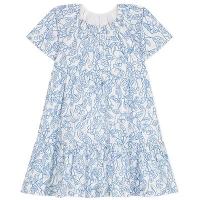 Petit Bateau kortärmad klänning för flickor, Marshmallow/porslin, 3 år Petit Bateau kortärmad klänning för flickor, Marshmallow/porslin, 3 år