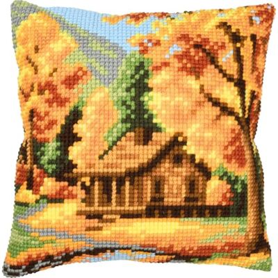 Vervaco Broderisats Kudde Korsstygn HÖSTLANDSKAP Förtryckt Hantverk Set Prydnadskudde 40 x 40 cm Gör-det-själv Hantverk för Vuxna Heminredning Gör-Det-Själv Korsstygn Kit Vervaco Broderisats Kudde Korsstygn HÖSTLANDSKAP Förtryckt Hantverk Set Prydnadskudde 40 x 40 cm Gör-det-själv Hantverk för Vuxna Heminredning Gör-Det-Själv Korsstygn Kit